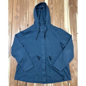 Women's North Face Button Up Hoodie Blue XL Cotton Polyester EUC Pockets